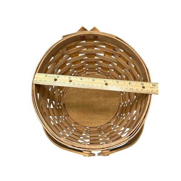 Longaberger Wood Potluck Basket 2 Handle 2009 Rustic Versatile Storage 10x5.75" - Picture 5 of 10
